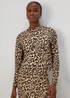 Black & Tan High Neck Top - Size 8 Image 1