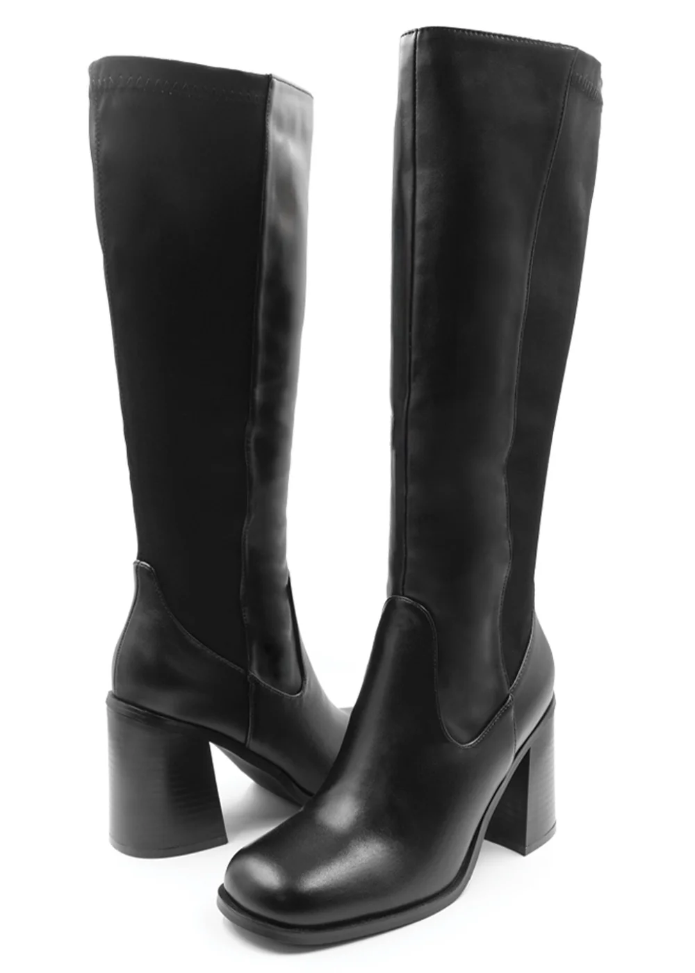 Where's That From Black Zhuri Block Knee High Boots - 4 Image 1