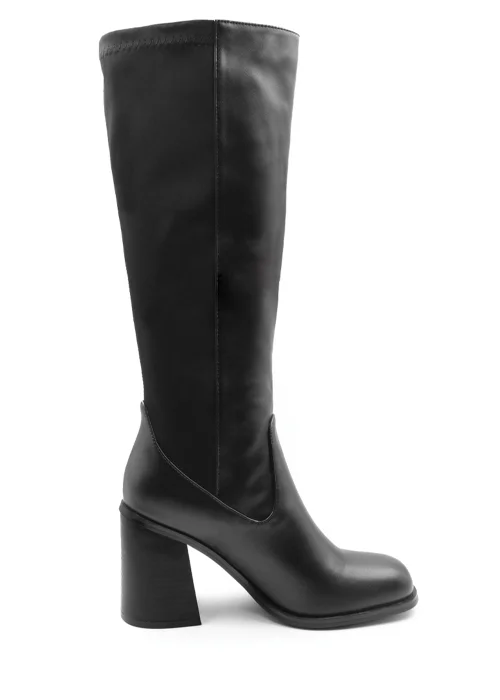 Where's That From Black Zhuri Block Heel Knee High Boots - 4 Image 1