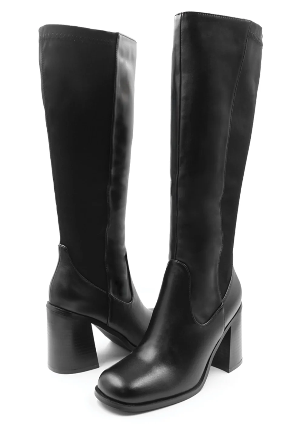 Where's That From Black Zhuri Block Heel Knee High Boots - 4 Image 2