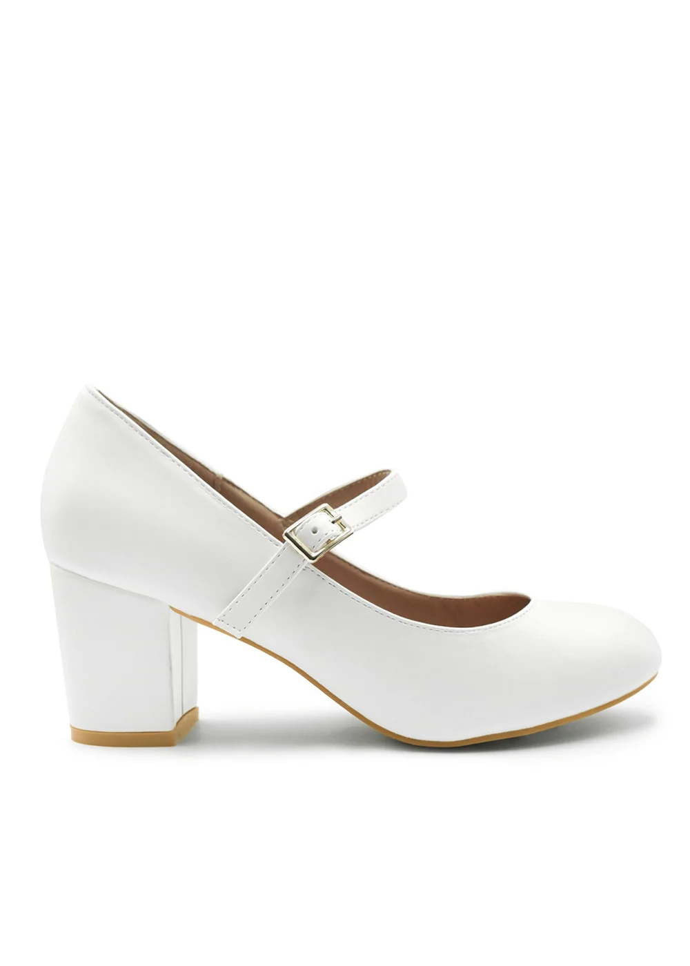 Where's That From Araceli Block Heel Mary Jane Pumps In White - 7 Image 1
