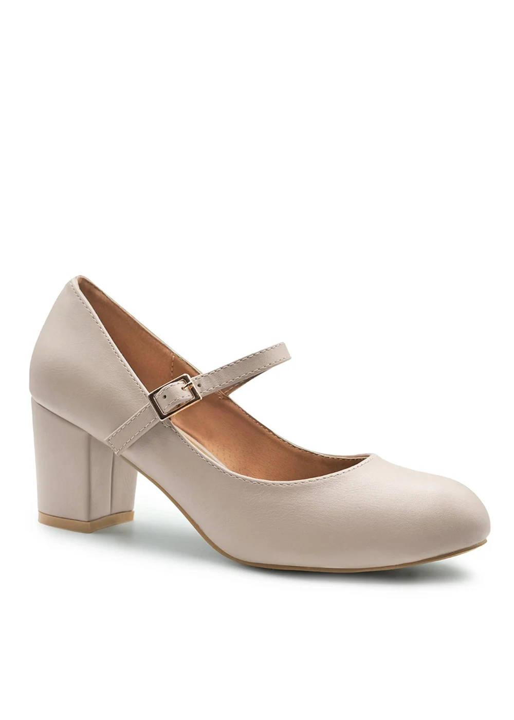 Where's That From Araceli Block Heel Mary Jane Pumps In Nude - 3 Image 1