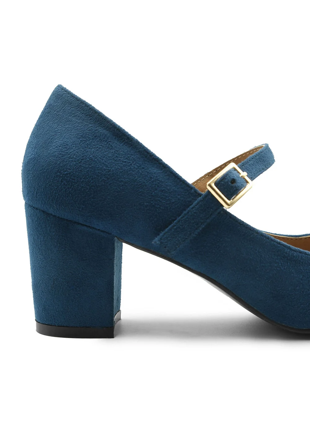 Where's That From Araceli Block Heel Mary Jane Pumps In Navy Suede - 6 Image 2