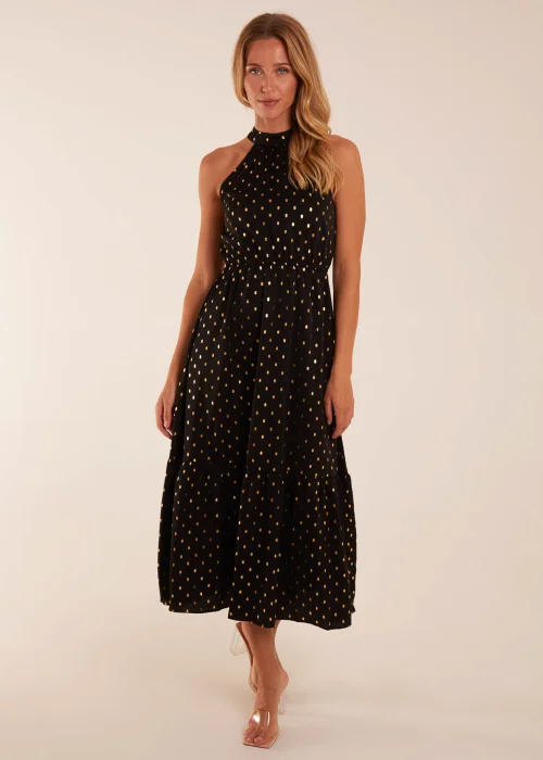 Blue Vanilla Black Blouson Halter Neck Dress - 8 Image 1