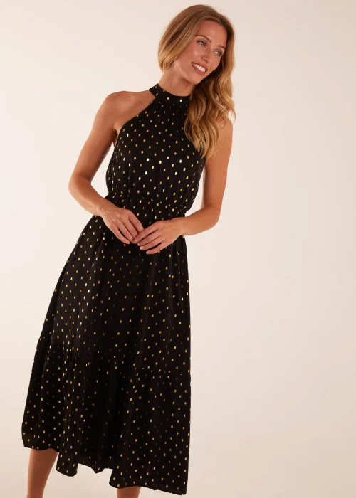 Blue Vanilla Black Blouson Halter Neck Dress - 8 Image 3