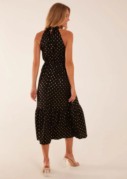Blue Vanilla Black Blouson Halter Neck Dress - 8 Image 2