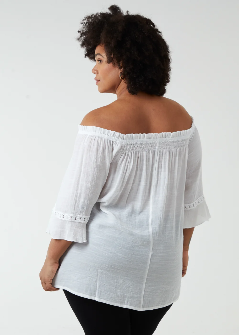Blue Vanilla Ivory Curve Bardot Tie Front Top - 18-20 Image 2