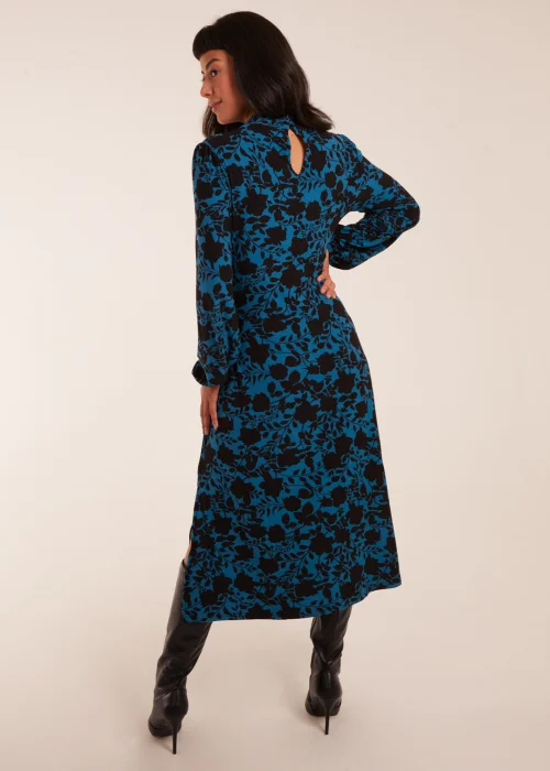 Blue Vanilla Teal Wrap Neck Fit And Flare Midi Dress - 8 Image 3