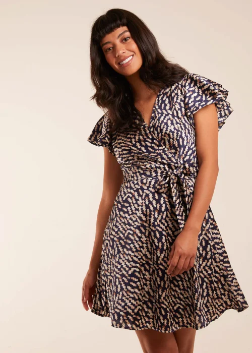Blue Vanilla Navy Wrap Ruffle Mini Dress - 18 Image 3