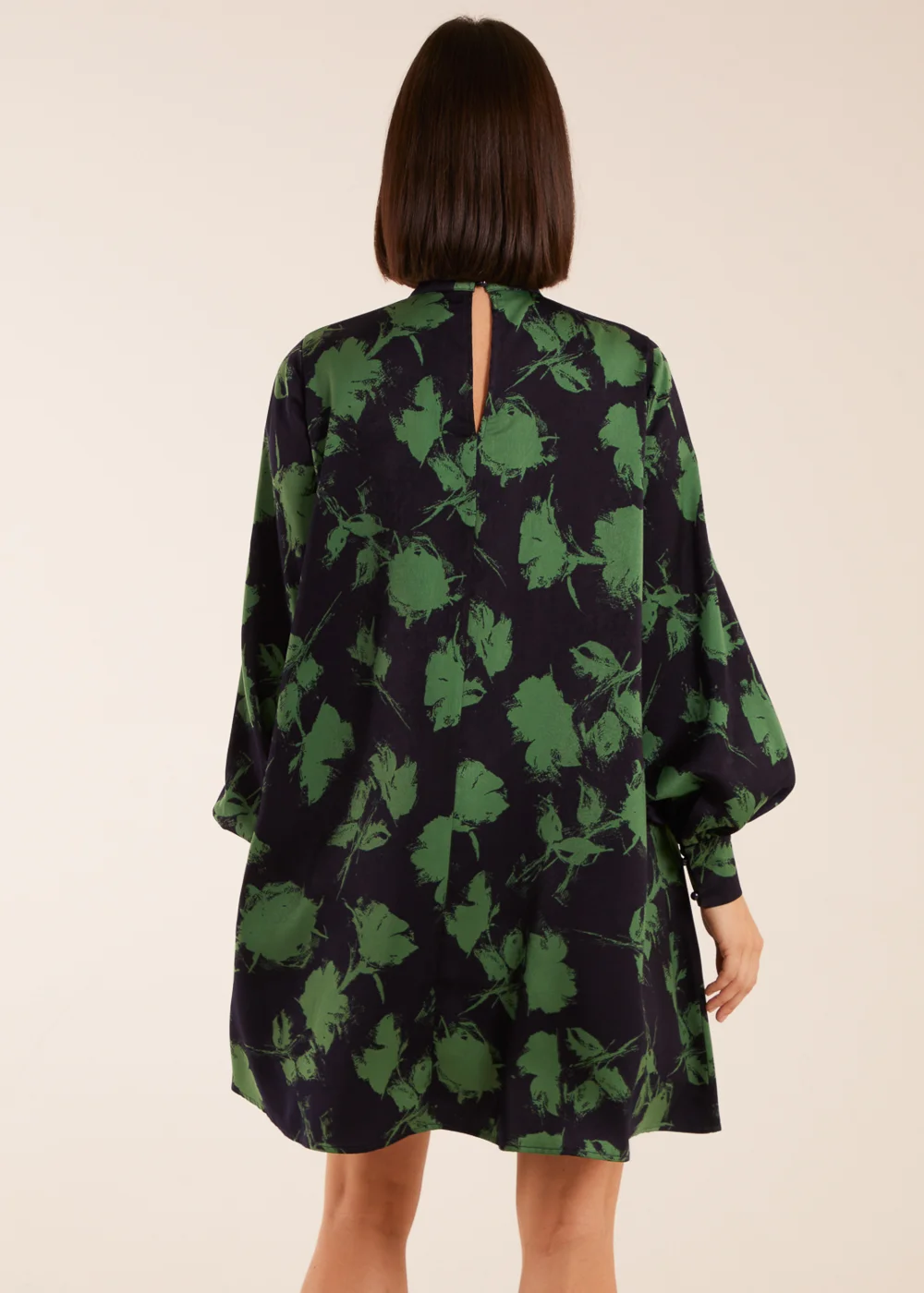 Blue Vanilla Midnight Blue Abstract High Neck Keyhole Shift Dress - 10 Image 2