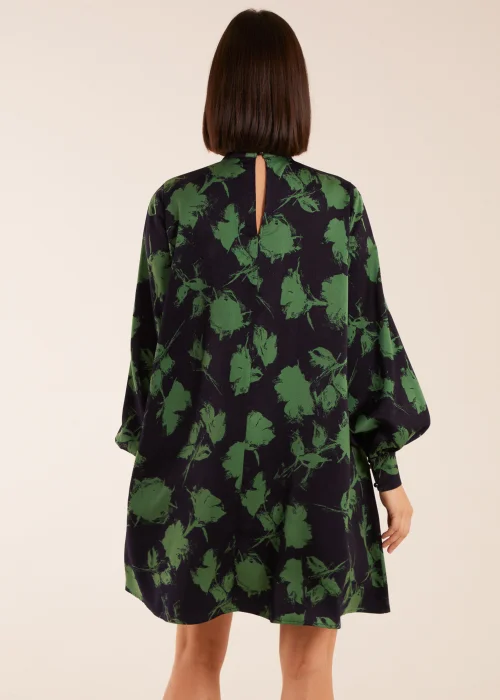 Blue Vanilla Midnight Blue Abstract High Neck Keyhole Shift Dress - 10 Image 2