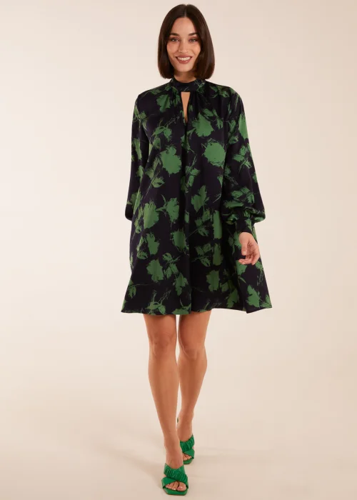 Blue Vanilla Midnight Blue Abstract High Neck Keyhole Shift Dress - 10 Image 1