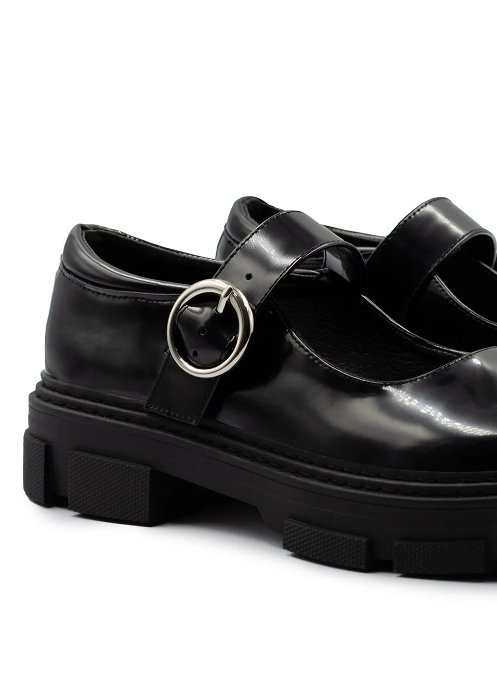 Where's That From Black Patent Skylar Chunky Sole Loafers - Size 3 Image 2
