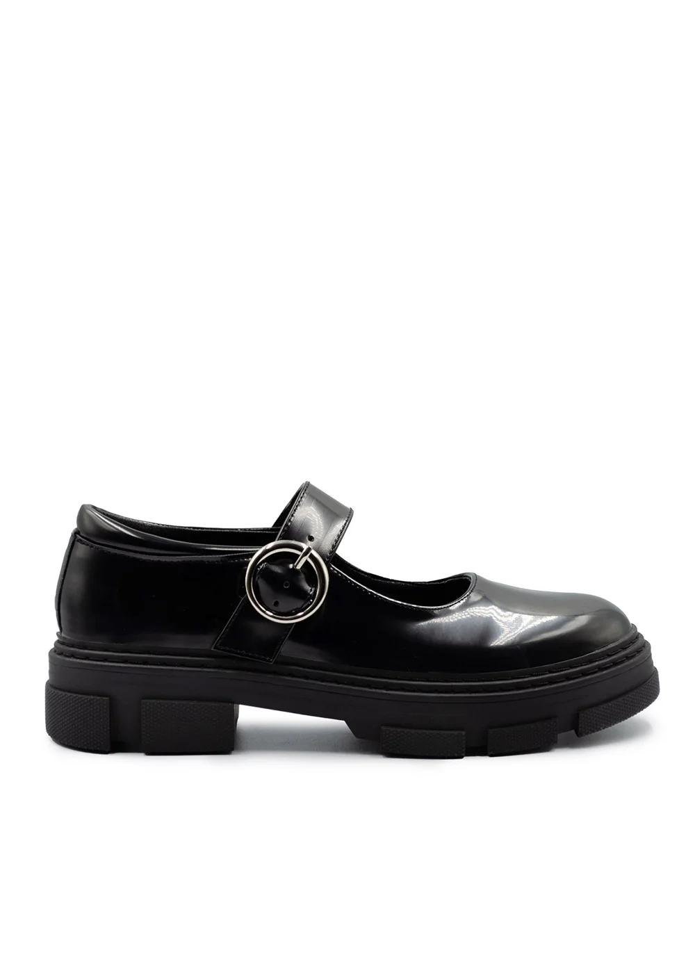 Where's That From Black Patent Skylar Chunky Sole Loafers - Size 3 Image 1