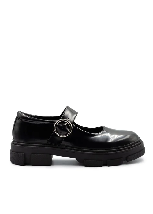 Where's That From Black Patent Skylar Chunky Sole Loafers - Size 3 Image 1