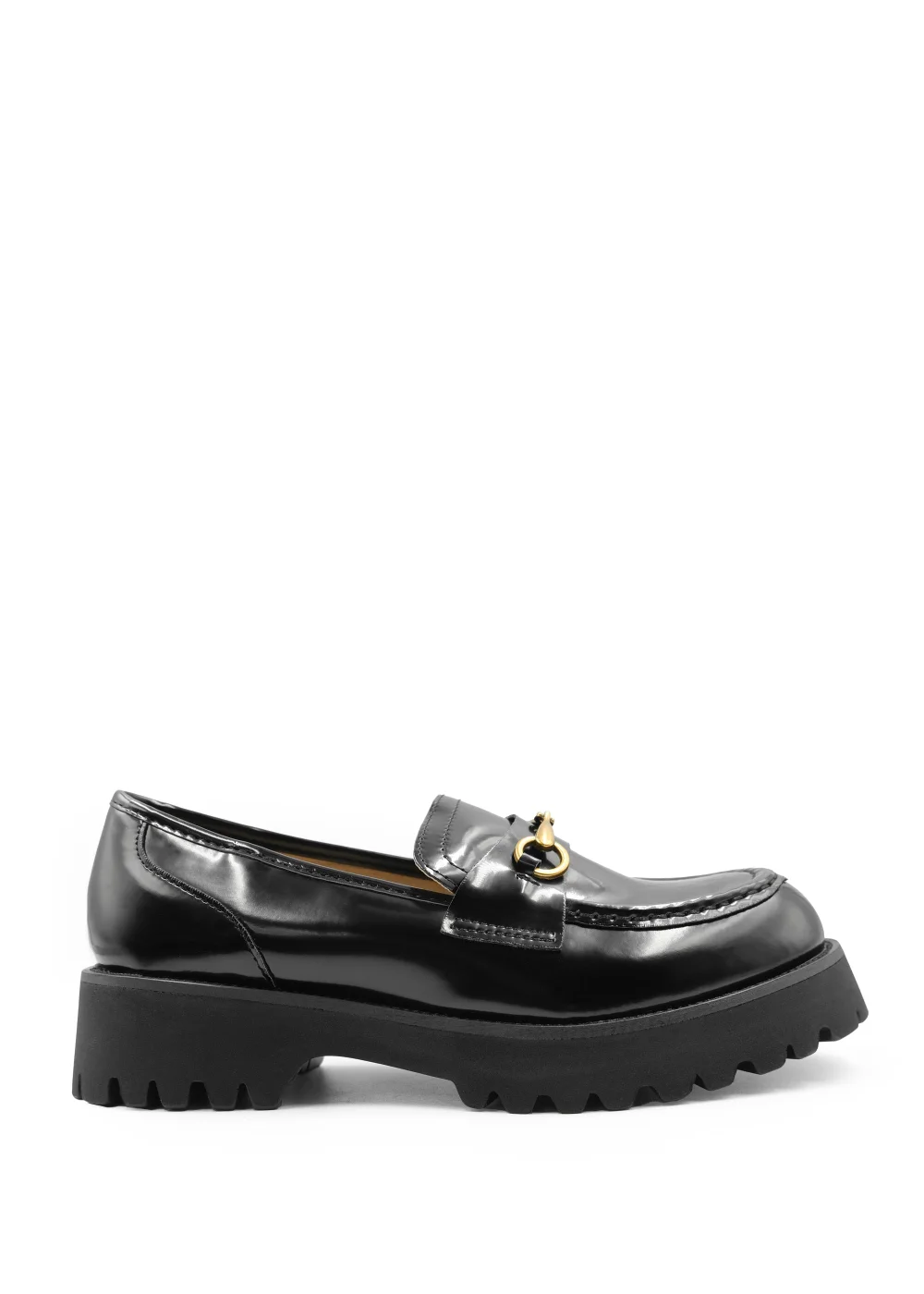 Where's That From Black Patent Muriel Chunky Slip On Loafers - 3 Image 1