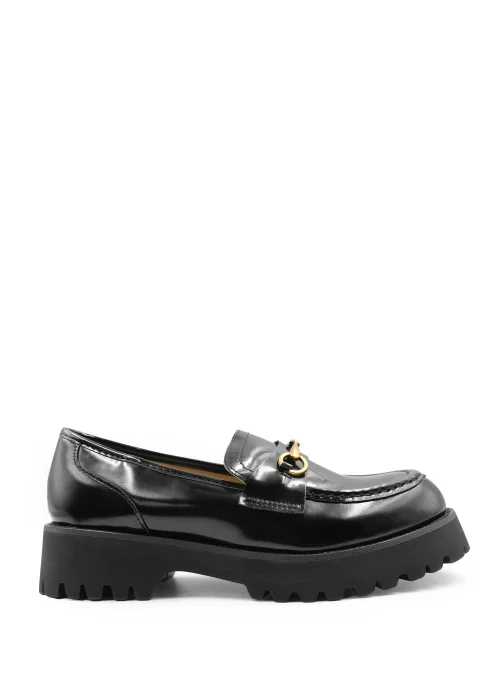 Where's That From Black Patent Muriel Chunky Slip On Loafers - 3 Image 1