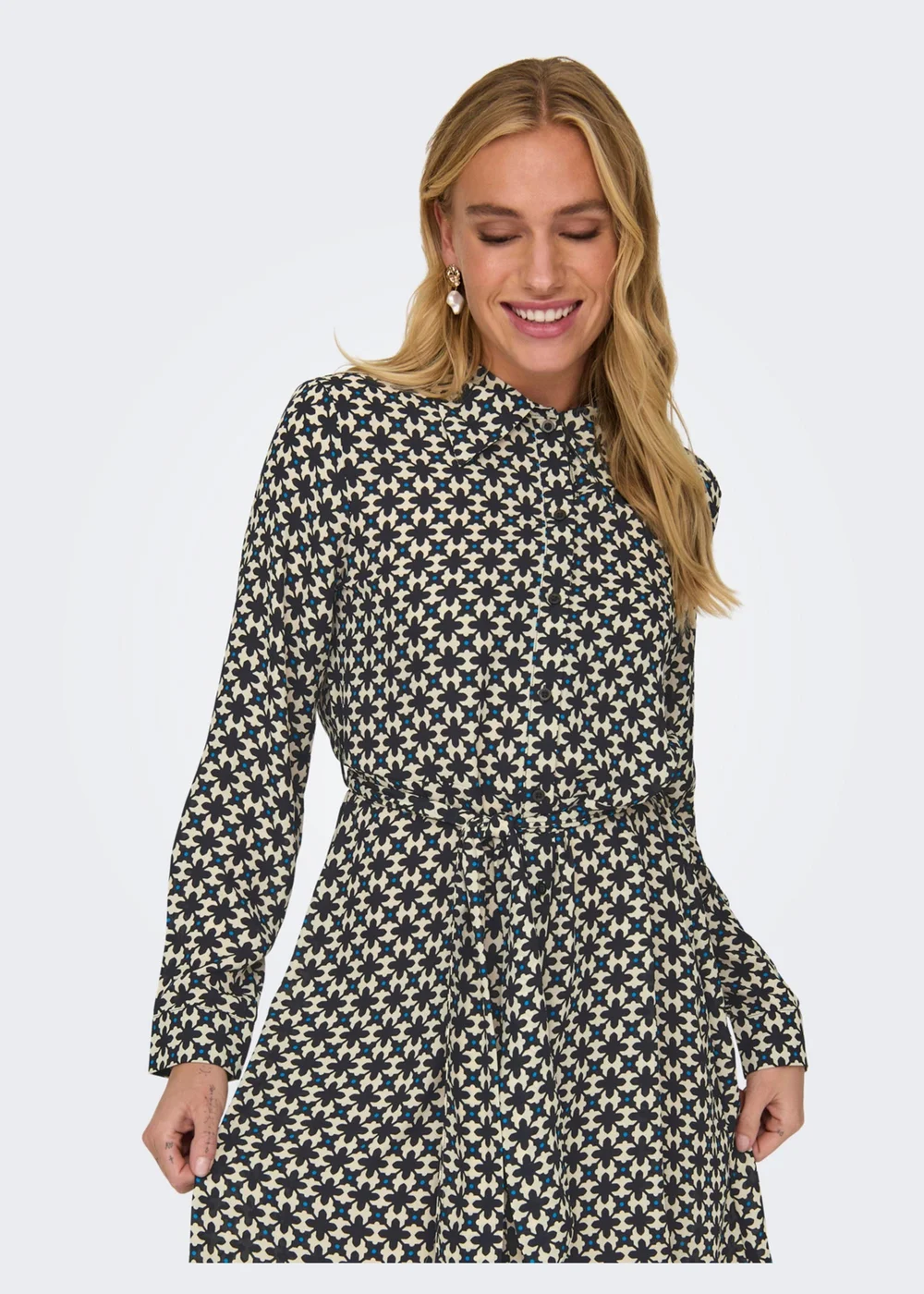 JDY Multicoloured Long Sleeve Shirt Dress - 8 Image 3