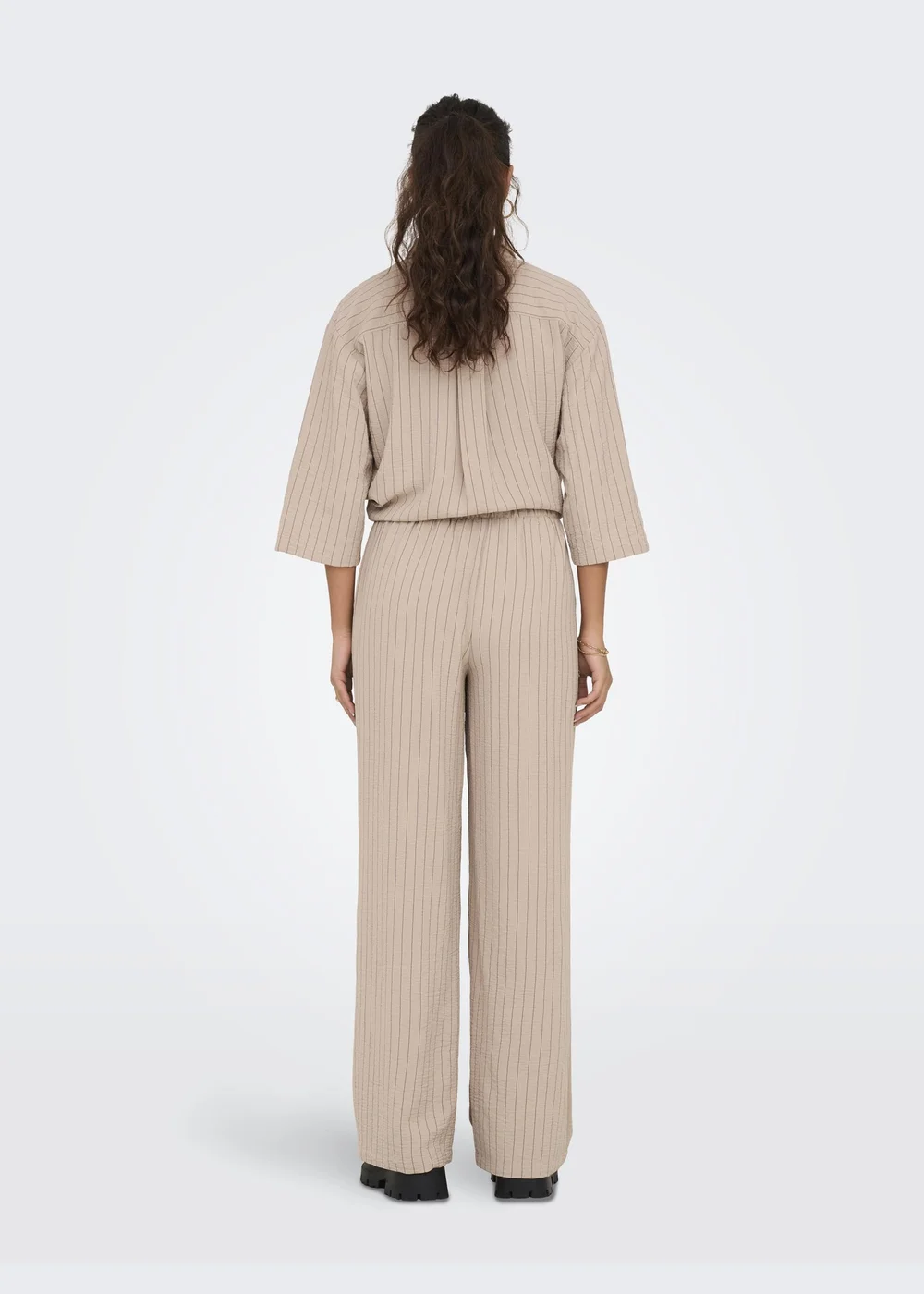 JDY Beige Stripe Print Trousers - 8 Image 6