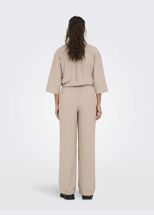 JDY Beige Stripe Print Trousers - 8 Image 6