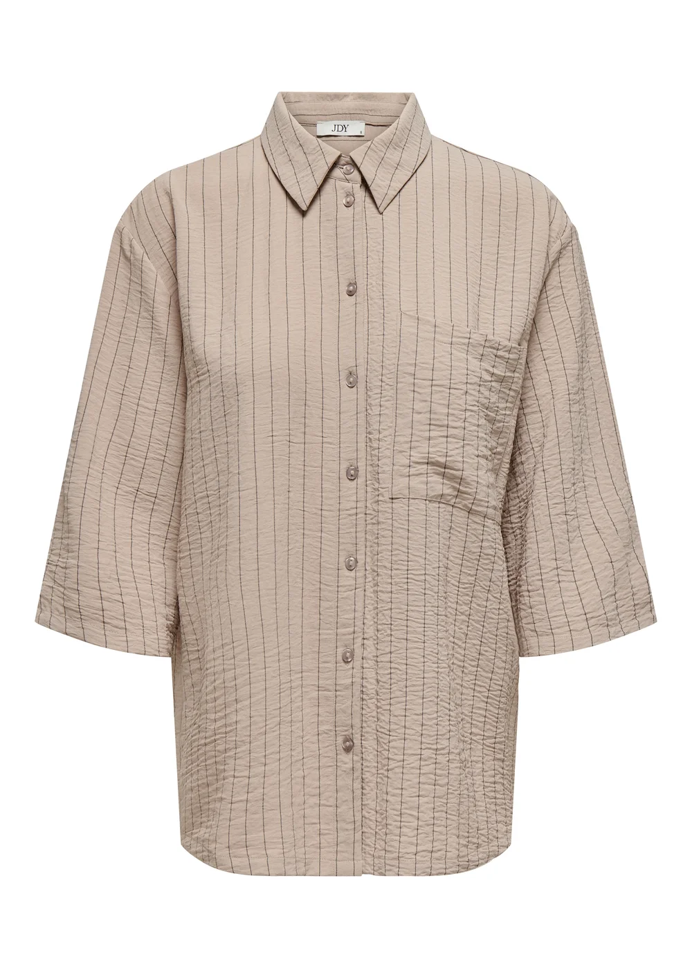 JDY Beige Stripe Print Shirt - Size 8 Image 6