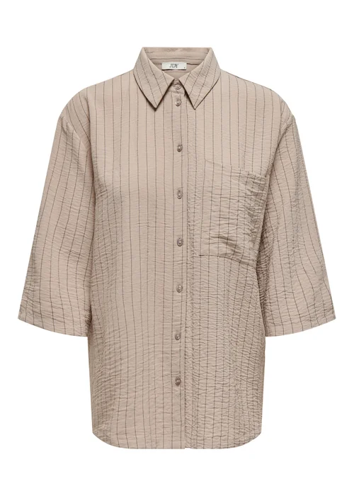 JDY Beige Stripe Print Shirt - Size 8 Image 6