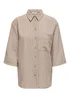 JDY Beige Stripe Print Shirt - Size 8 Image 6