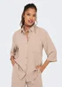 JDY Beige Stripe Print Shirt - Size 8 Image 3