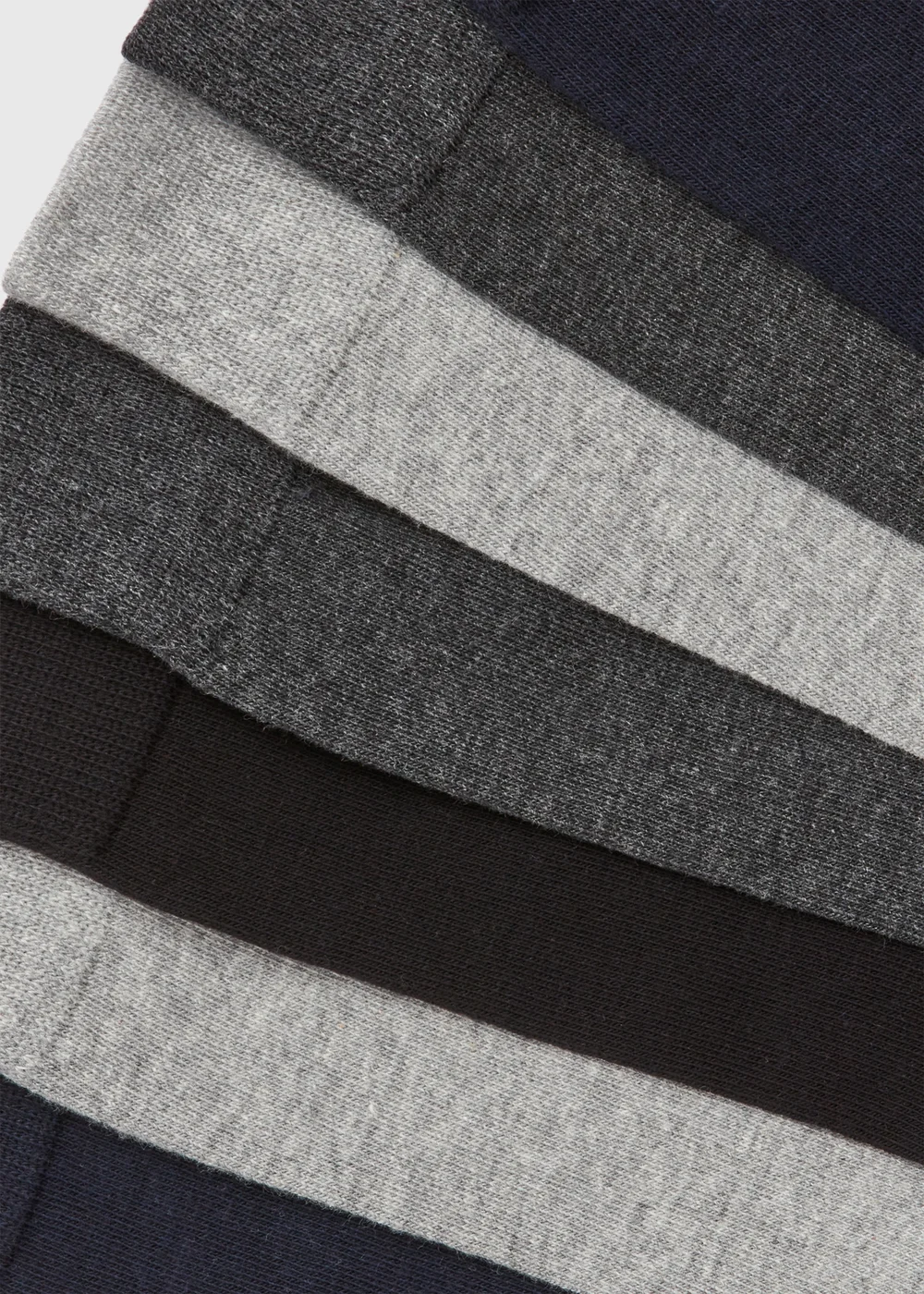 7 Pack Grey/ Marl/ Navy Plain Socks - 6-8.5 Image 2