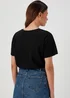 Black Flower Print T-Shirt - Size 8 Image 2