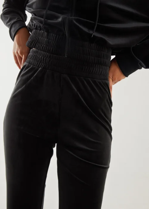 Pink Vanilla Black Velour Flare Joggers - S Image 4