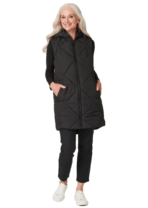 Izabel London Quilted Longline Puffer Gilet - 8 Image 1
