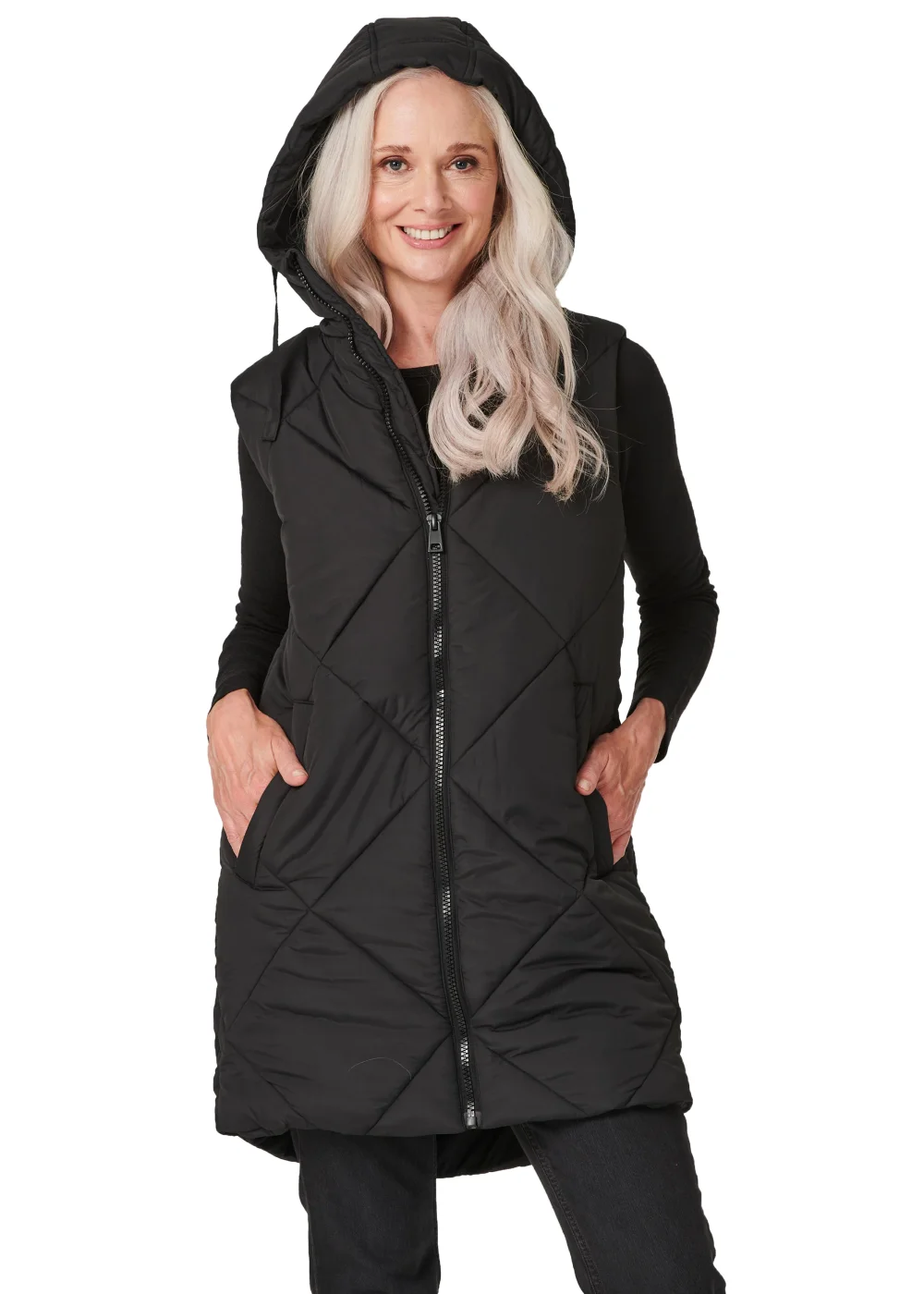 Izabel London Quilted Longline Puffer Gilet - 8 Image 2
