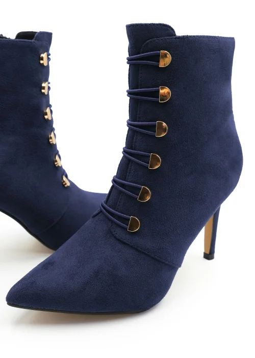 Where's That From Blue Suede Blythe Pointed Toe Ankle Boots - 7 Image 2