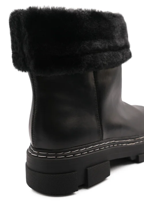 Where's That From Black Margot Platform Fur Lined Chelsea Boots - 3 Image 2