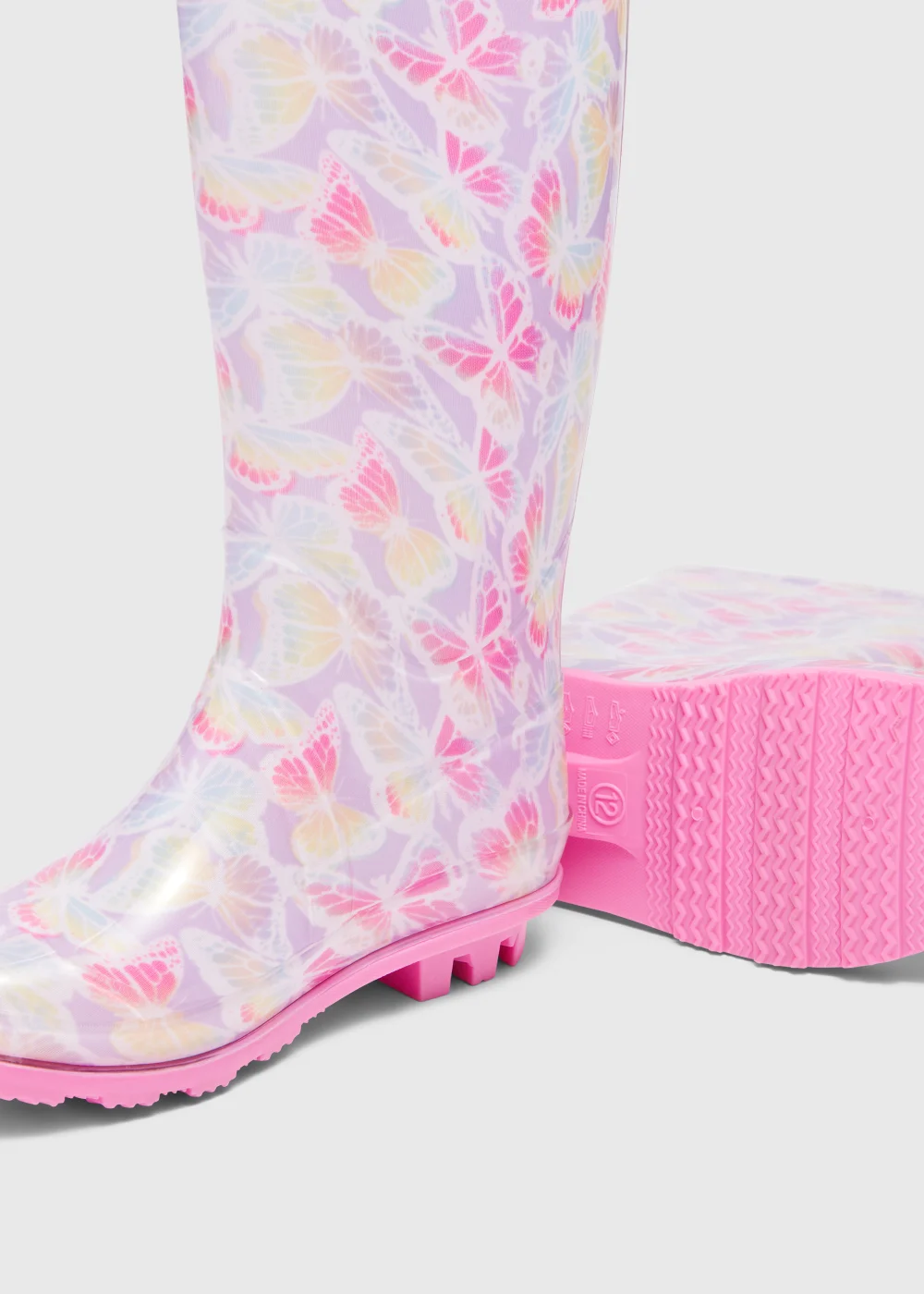 Girls Multicoloured Butterfly Print PVC Wellies (Younger 10-Older 5) - 2 Image 2