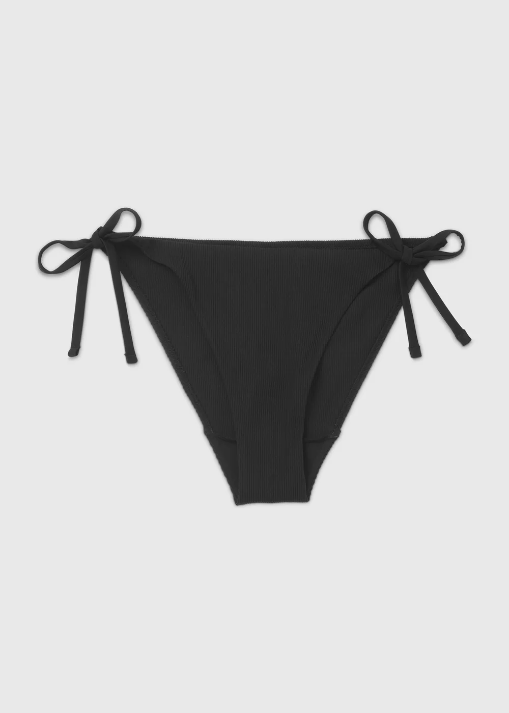 Black Textured Side Tie Bikini Briefs - 6 Image 5