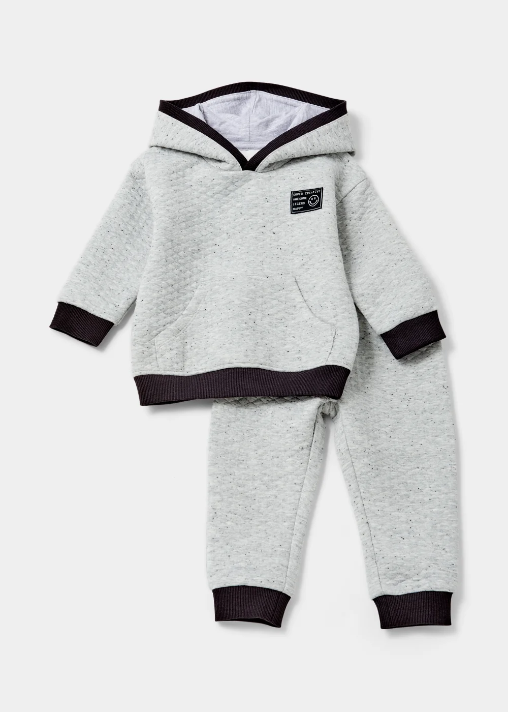 Boys Grey Quilted Hoodie & Joggers Set (1-6yrs) - Age 1 - 1.5 Years Image 1
