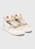 Girls White PU High Top Trainers (Younger 10-Older 5) - Size 10 Infants Image 1