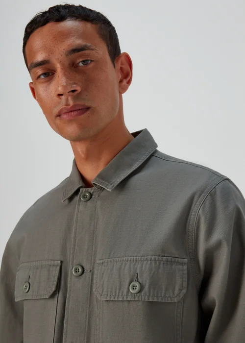 Green Slub Shacket - S Image 3