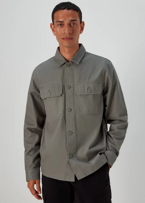 Green Slub Shacket - S Image 1
