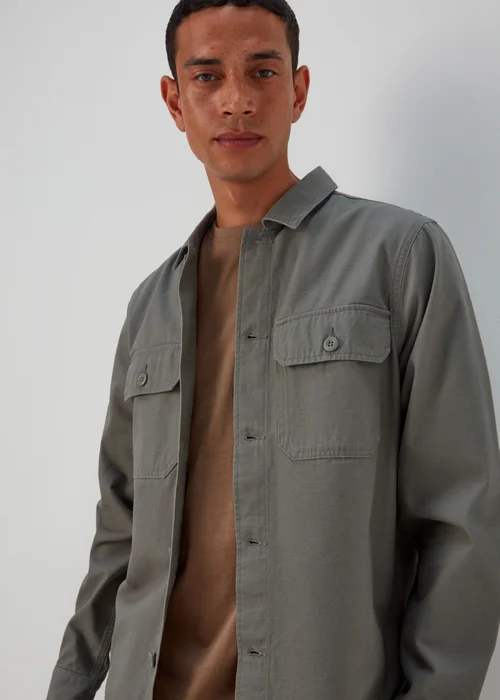Green Slub Shacket - S Image 4