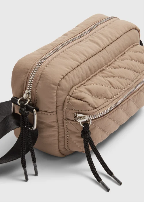 Taupe Quilted Nylon Camera Bag Image 4