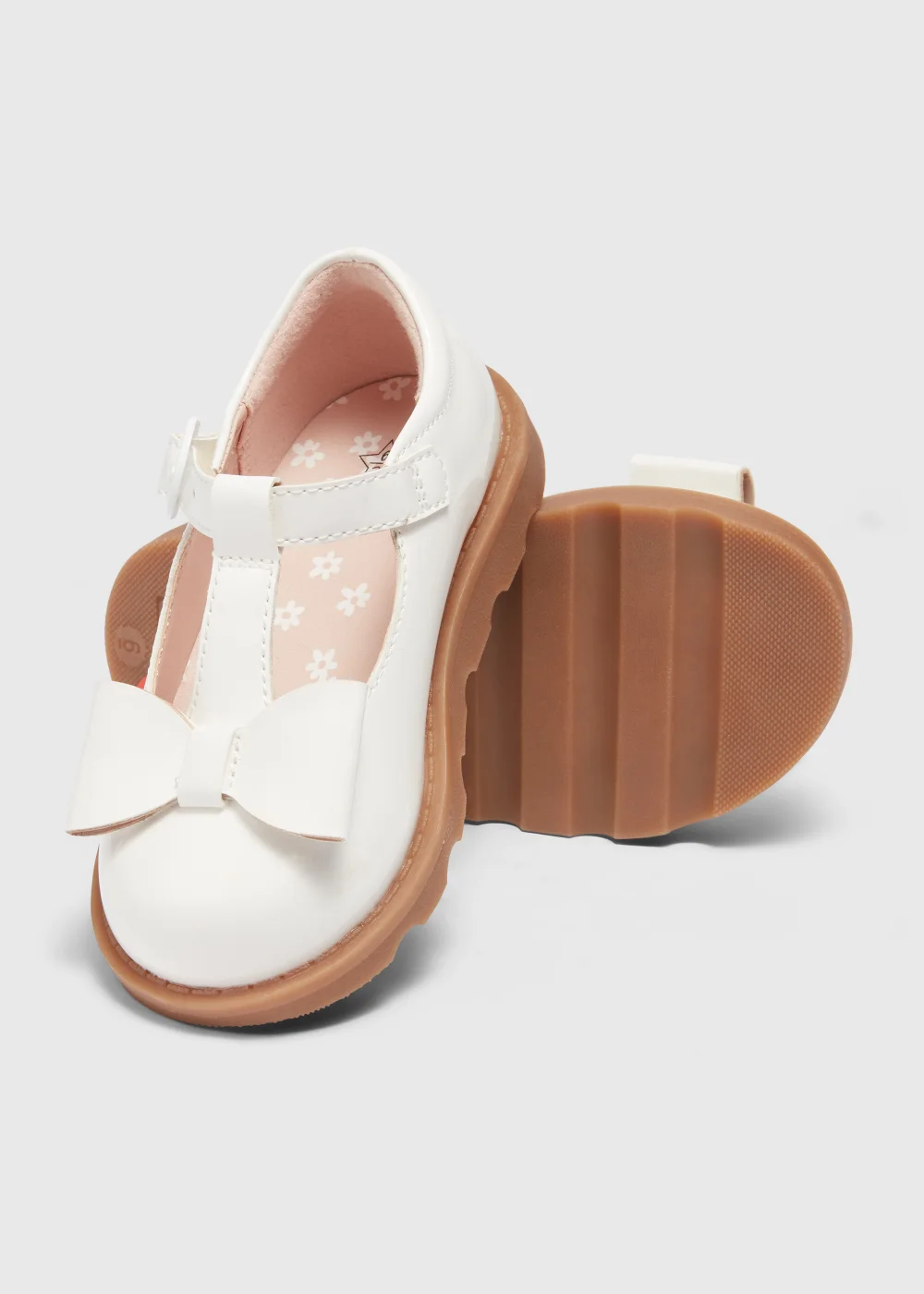 Girls White T-Bar Shoes (Younger 4-12) - Size 4 Infants Image 2