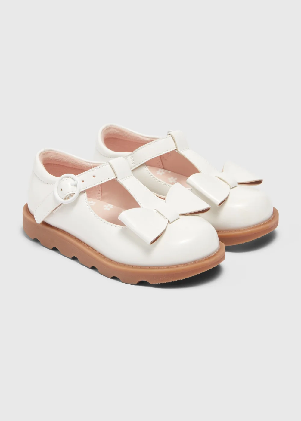 Girls White T-Bar Shoes (Younger 4-12) - Size 4 Infants Image 1