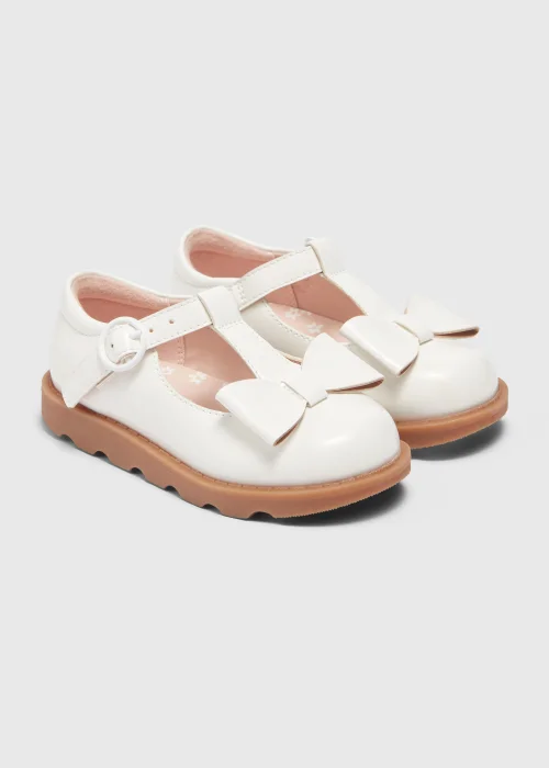 Girls White T-Bar Shoes (Younger 4-12) - Size 4 Infants Image 1