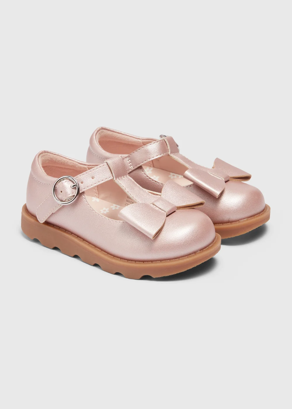 Girls Pink T-Bar Shoes (Younger 4-12) - Size 4 Infants Image 1