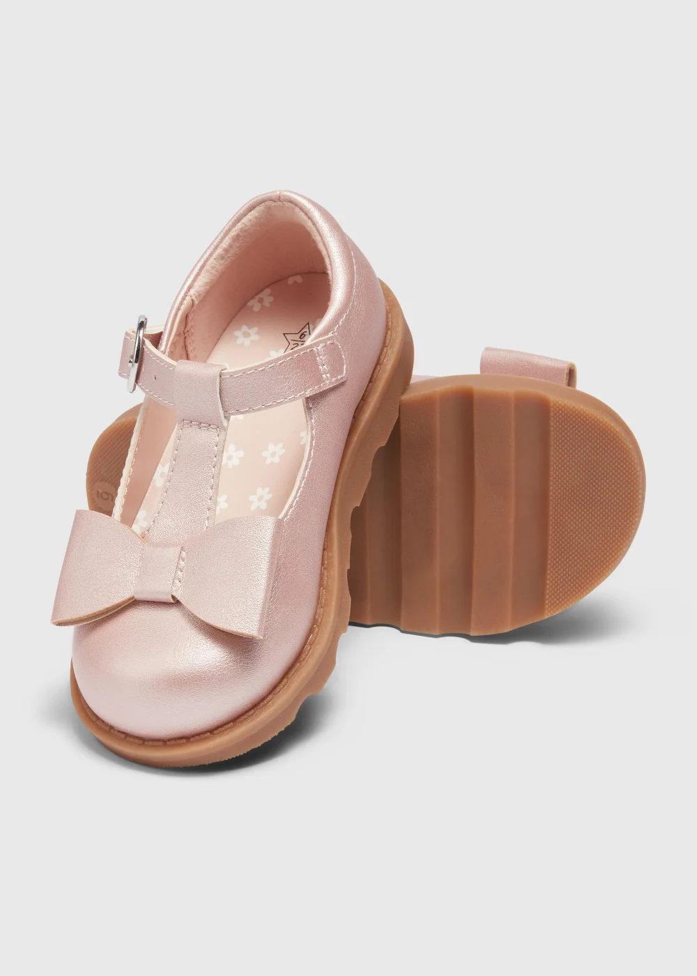 Girls Pink T-Bar Shoes (Younger 4-12) - Size 4 Infants Image 2