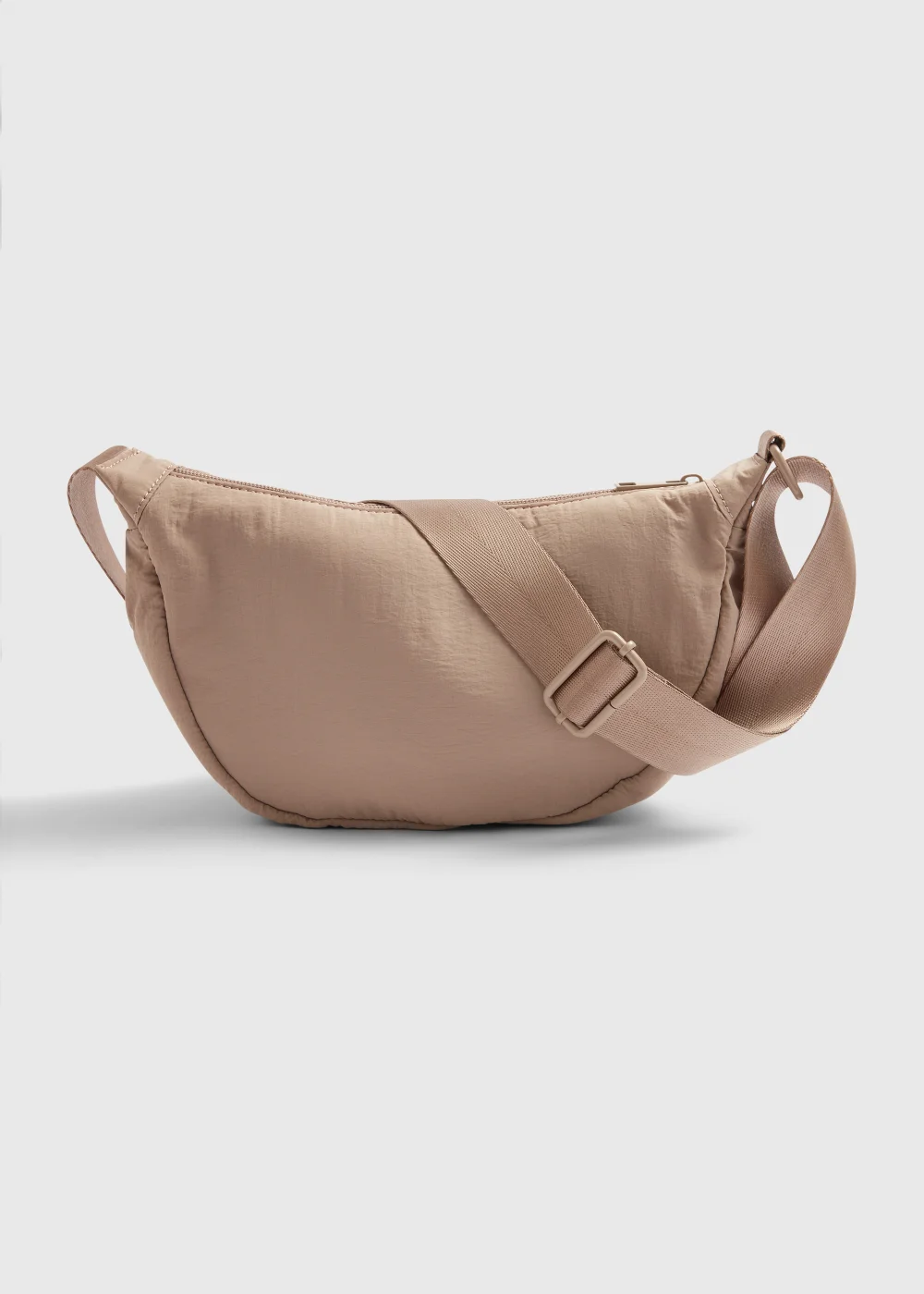 Taupe Nylon Moon Bag Image 3
