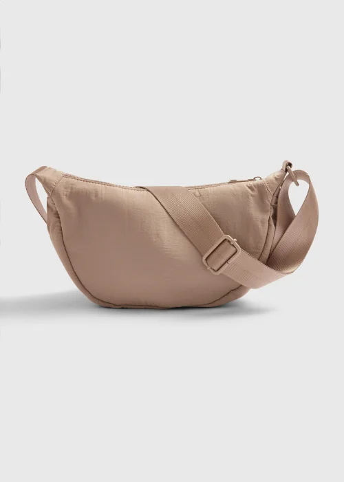 Taupe Nylon Moon Bag Image 3